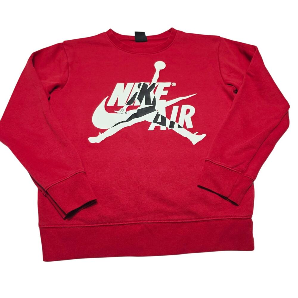 Nike Air Jordan Red Size Youth Large 12-13yrs Pullover Crewneck Sweatshirt Retro
